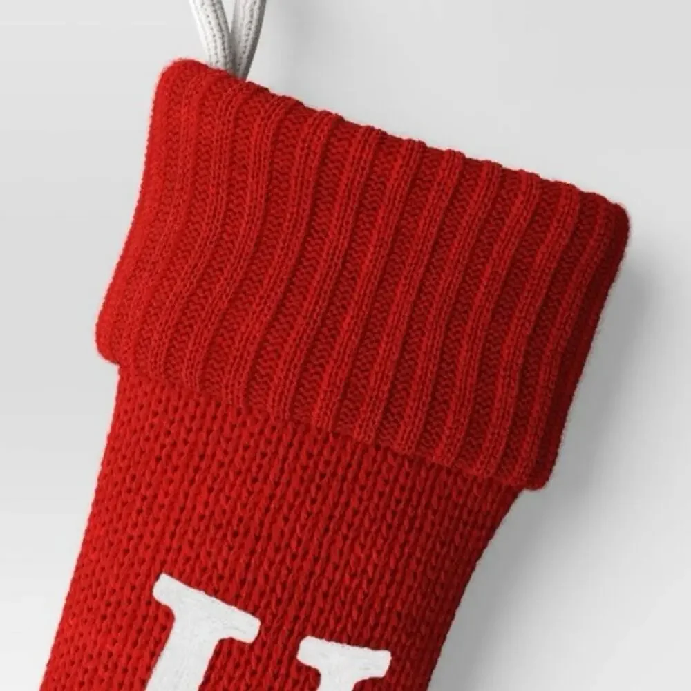 NEW Wondershop Red Knit Monogram Christmas‎ Stocking Letter U Holiday Decor